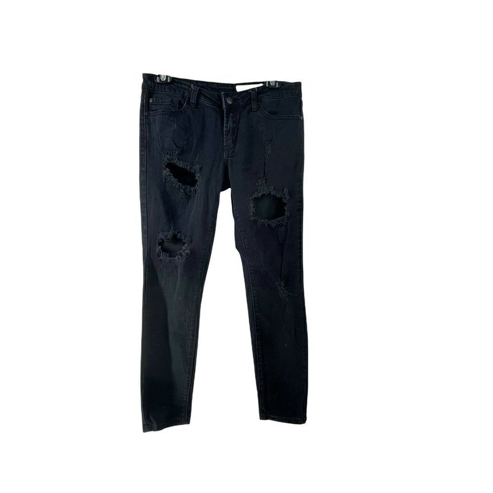 Pistola Jeans Womens Size 26 Black Distressed Skinny Ankle Length Stretch Fit